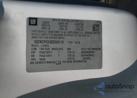 2013 Chevrolet Silverado 1500 Work Truck из США, поврежденный, VIN 1GCNCPEX0DZ900118